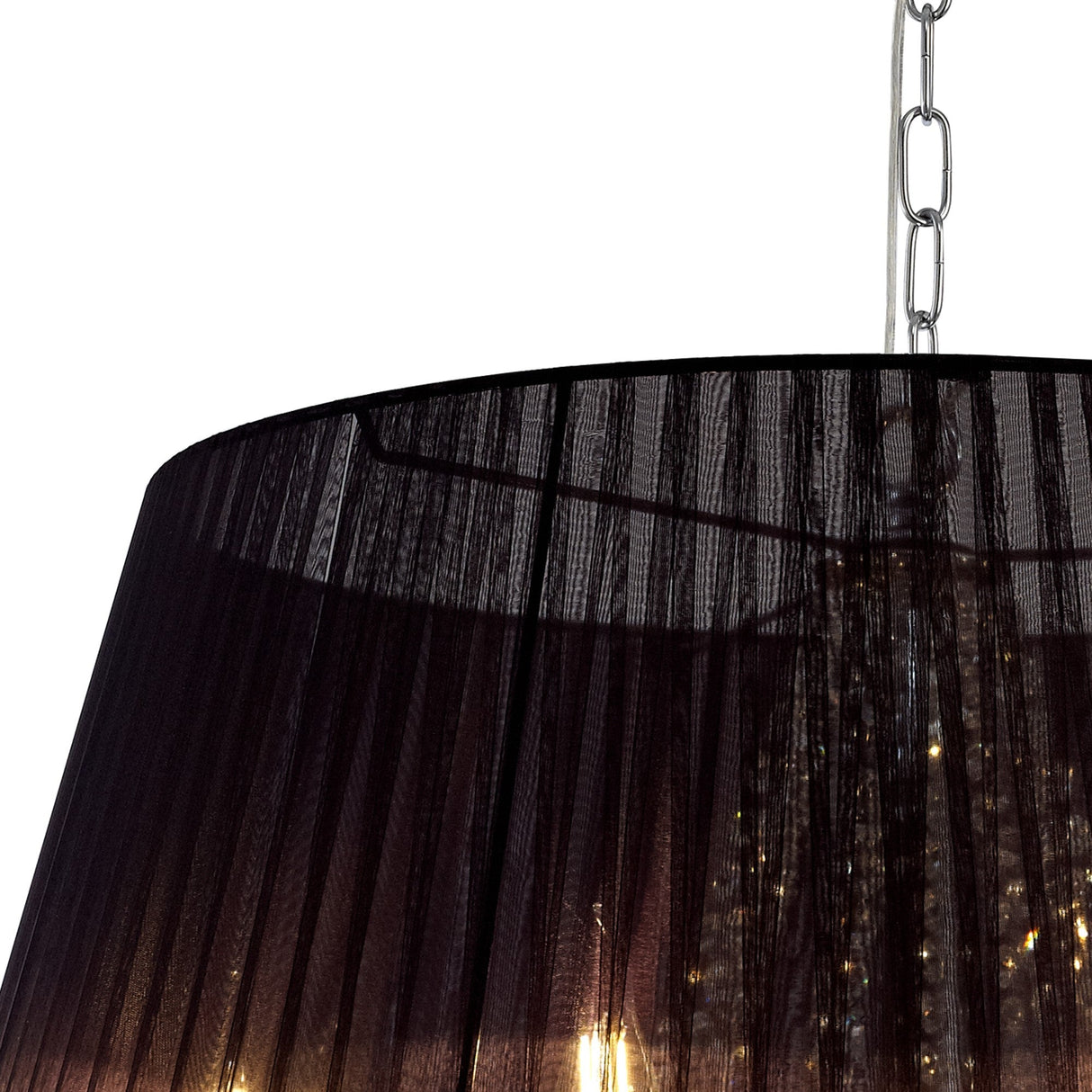 Olivia 70cm 8 Light Crystal Chandelier - Chrome With Black Shade
