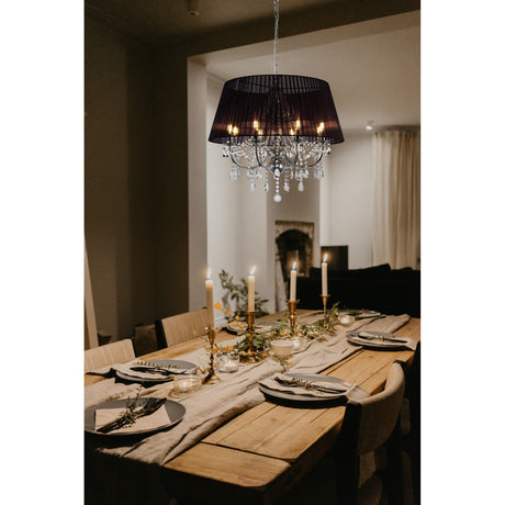 Olivia 58cm 8 Light Crystal Chandelier - Chrome (Without Shade)