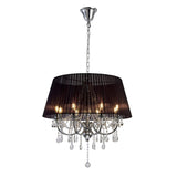 Olivia 70cm 8 Light Crystal Chandelier - Chrome With Black Shade