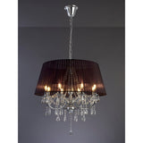 Olivia 70cm 8 Light Crystal Chandelier - Chrome With Black Shade