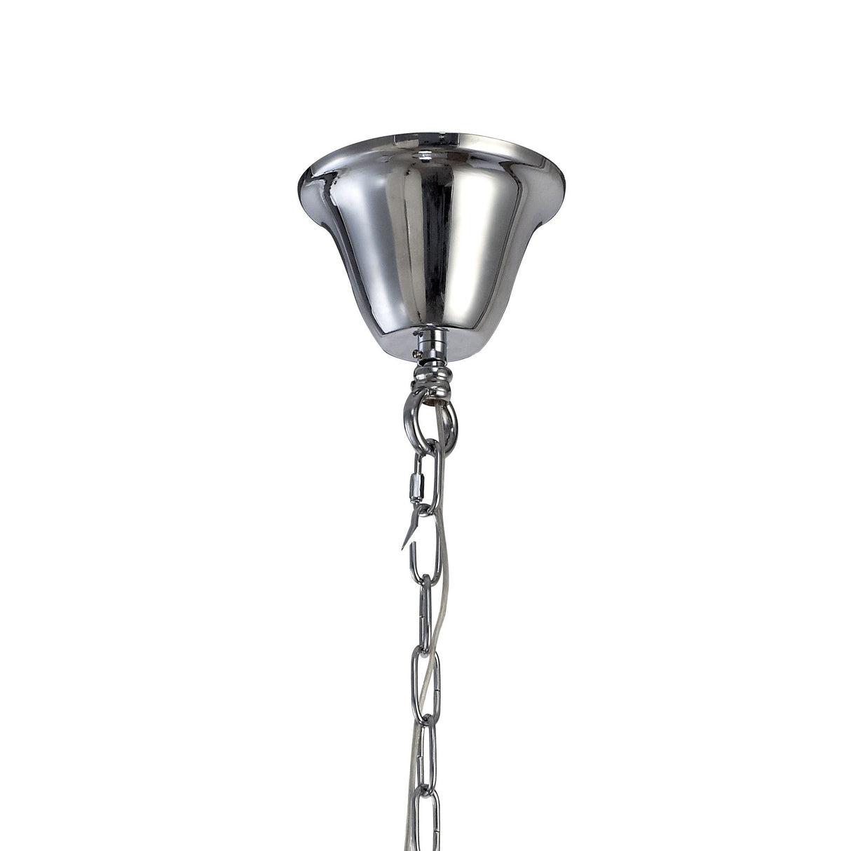 Olivia 70cm 8 Light Crystal Chandelier - Chrome With Ivory Shade