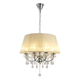 Olivia 70cm 8 Light Crystal Chandelier - Chrome With Ivory Shade