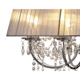Olivia 70cm 8 Light Crystal Chandelier - Chrome With Grey Shade