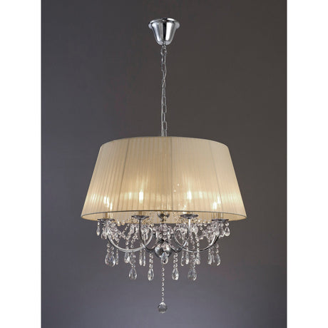 Olivia 70cm 8 Light Crystal Chandelier - Chrome With Bronze Shade