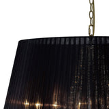 Olivia 70cm 8 Light Crystal Chandelier - Brass With Black Shade