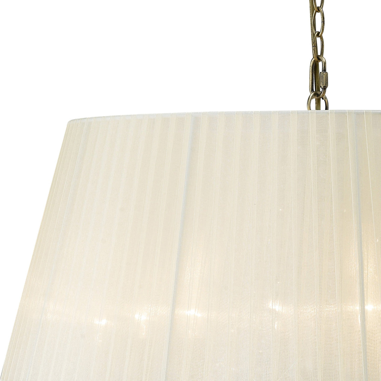 Olivia 70cm 8 Light Crystal Chandelier - Brass With Cream Shade