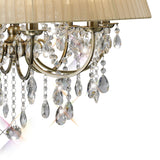 Olivia 70cm 8 Light Crystal Chandelier - Brass With Ivory Shade