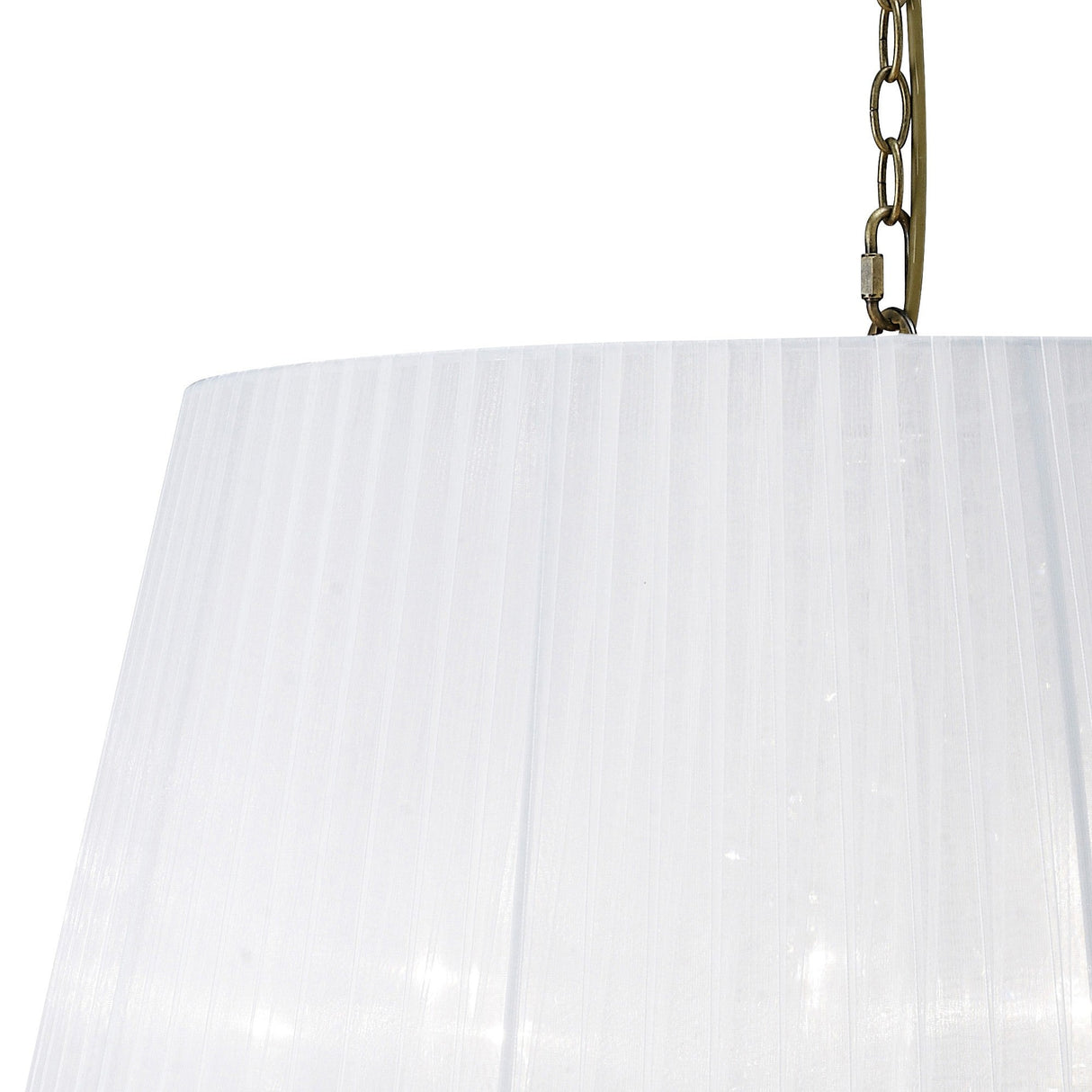 Olivia 70cm 8 Light Crystal Chandelier - Brass With White Shade