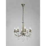 Olivia 58cm 8 Light Crystal Chandelier - Brass (Without Shade)