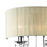 Olivia 2 Light Crystal Wall Light With Switch - Chrome With Cream Shade