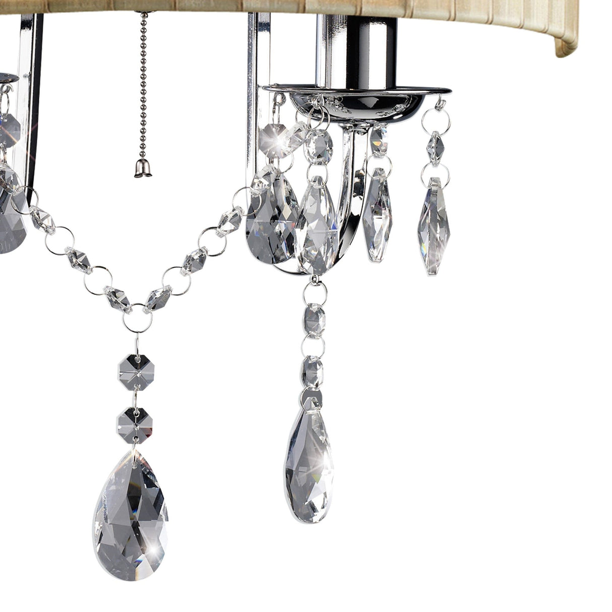 Olivia 2 Light Crystal Wall Light With Switch - Chrome With Bronze Shade