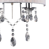 Olivia 2 Light Crystal Wall Light With Switch - Chrome With White Shade