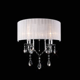 Olivia 2 Light Crystal Wall Light With Switch - Chrome With White Shade