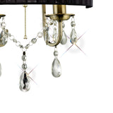 Olivia 2 Light Crystal Wall Light With Switch - Brass With Black Shade