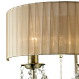 Olivia 2 Light Crystal Wall Light With Switch - Brass With Bronze Shade