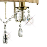 Olivia 2 Light Crystal Wall Light With Switch - Brass With Bronze Shade