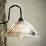 Olvane Swan Neck Ribbed Glass Wall Light IP65