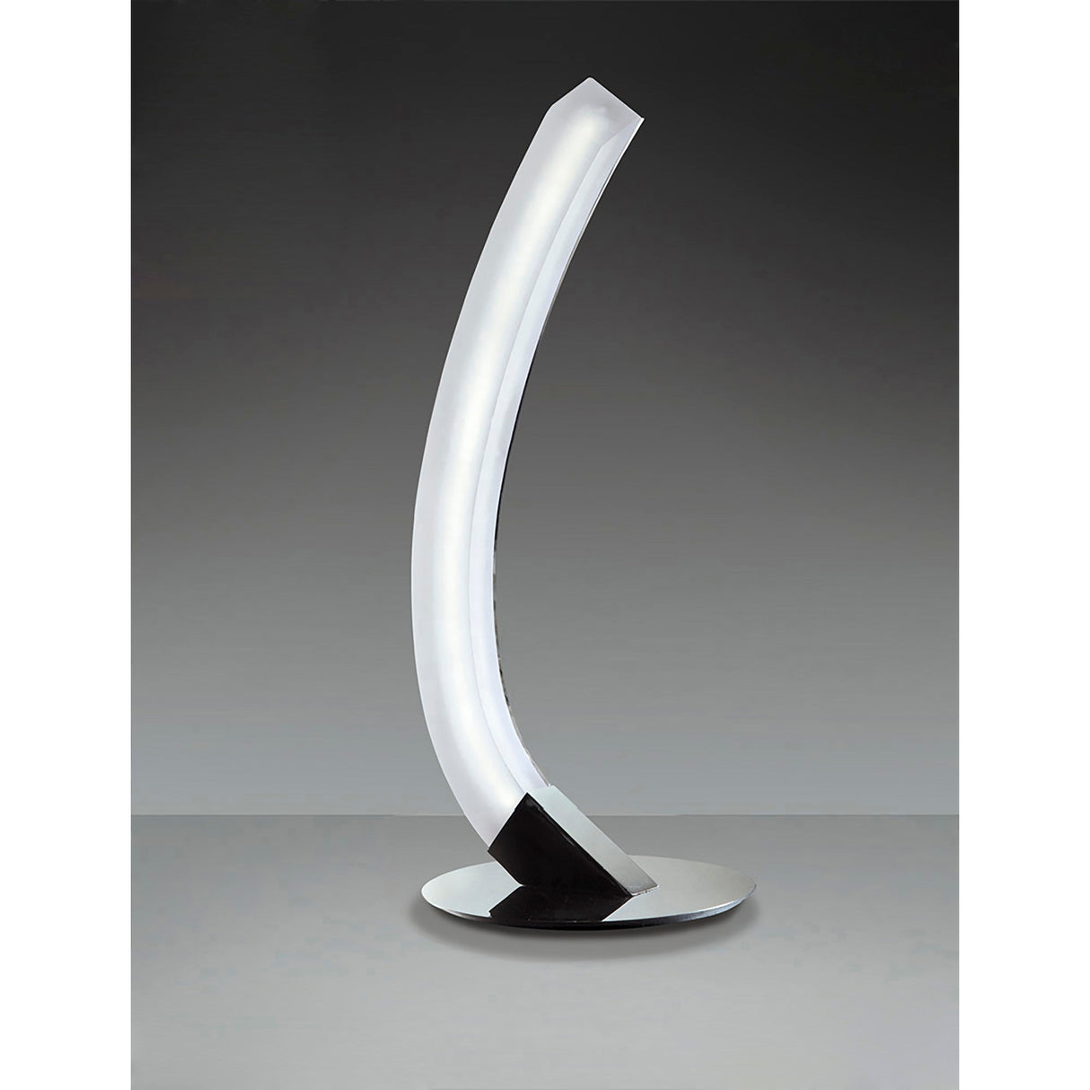 On LED Frosted Acrylic Right Table Lamp 5W 3000K - Polished Chrome