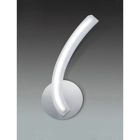 On Right LED Wall Light With Switch - Chrome