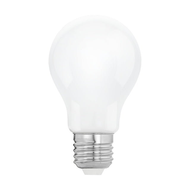 Opal Dimmable LED Bulb with pear-shaped white glass and silver E27 screw cap, shown on a plain white background.