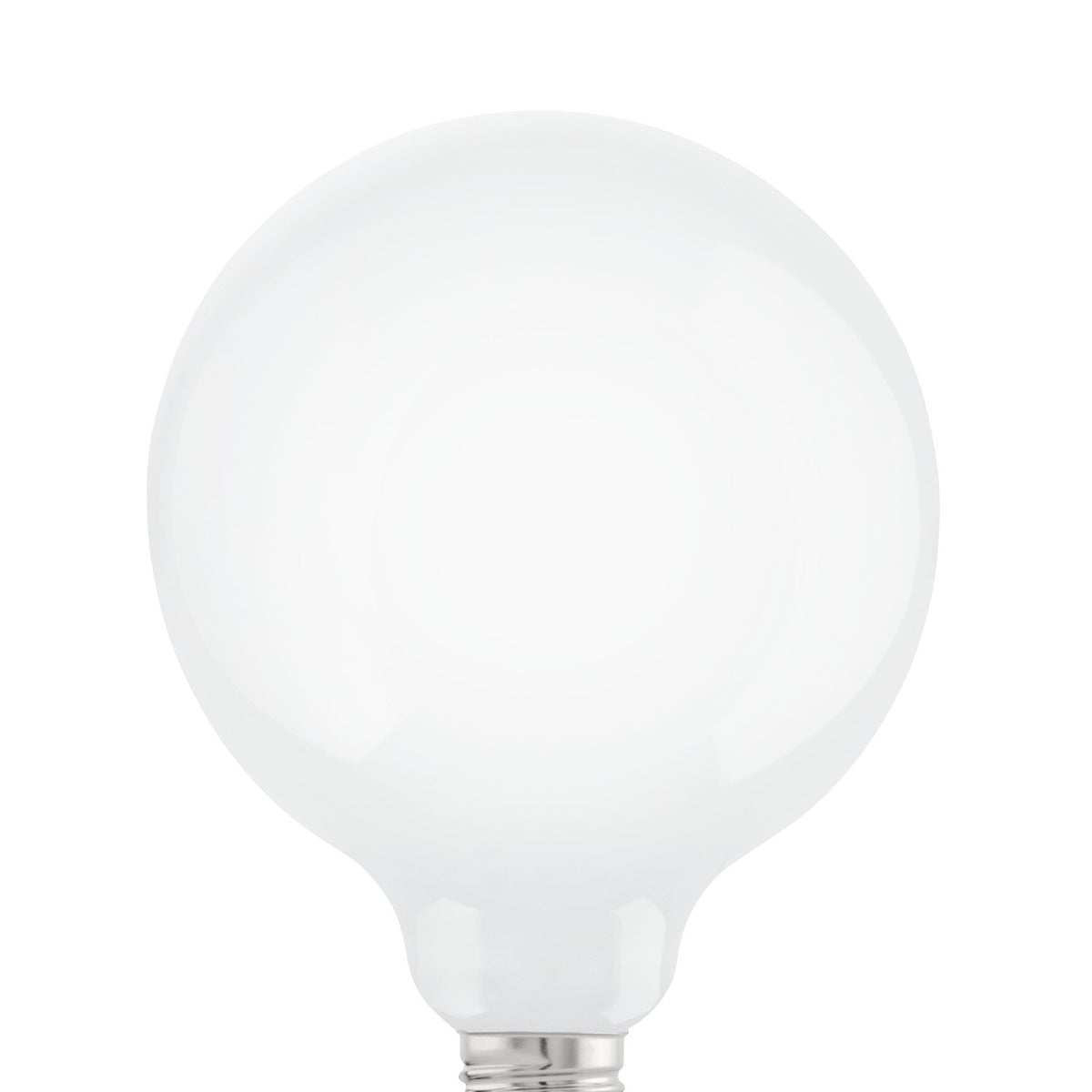 Opal Dimmable LED Globe Bulb E27 G125, large milky glass globe with E27 screw cap, 7.5W warm white 2700K, shown against a plain white background.