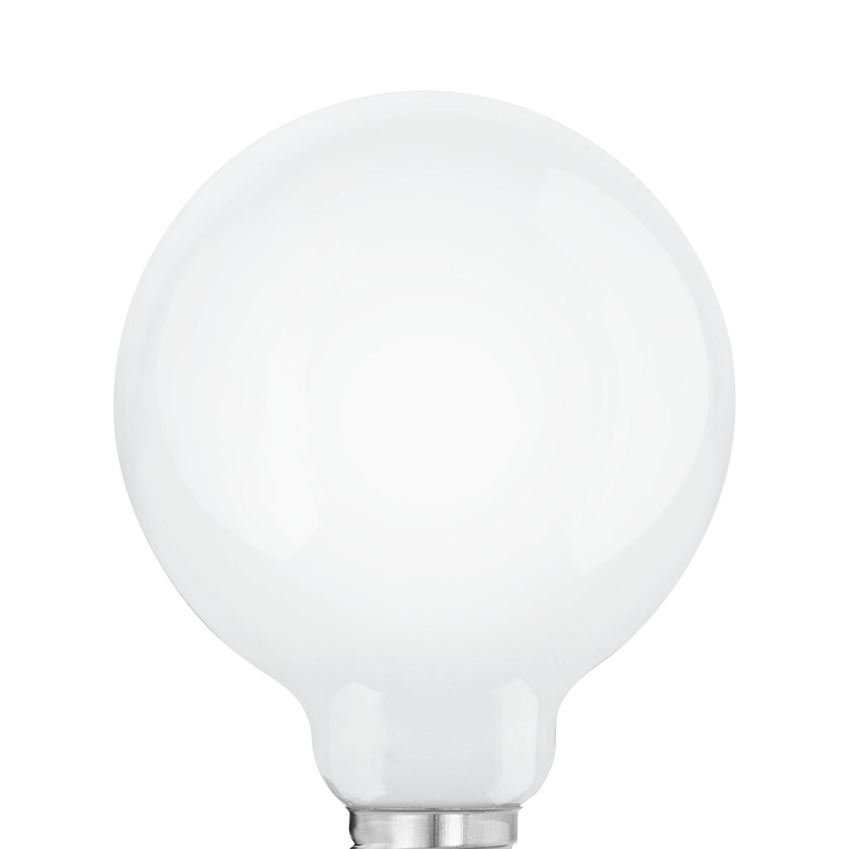 Opal Dimmable LED Globe Bulb E27 G95, large round milky-white glass globe with metal screw cap base, shown on a plain white background.