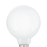 Opal Dimmable LED Globe Bulb E27 G95, large round milky-white glass globe with metal screw cap base, shown on a plain white background.