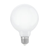 Opal Dimmable LED Globe Bulb E27 G95, a large round milky-white glass bulb with silver screw cap, 7.5W warm white LED, shown on a plain white background.