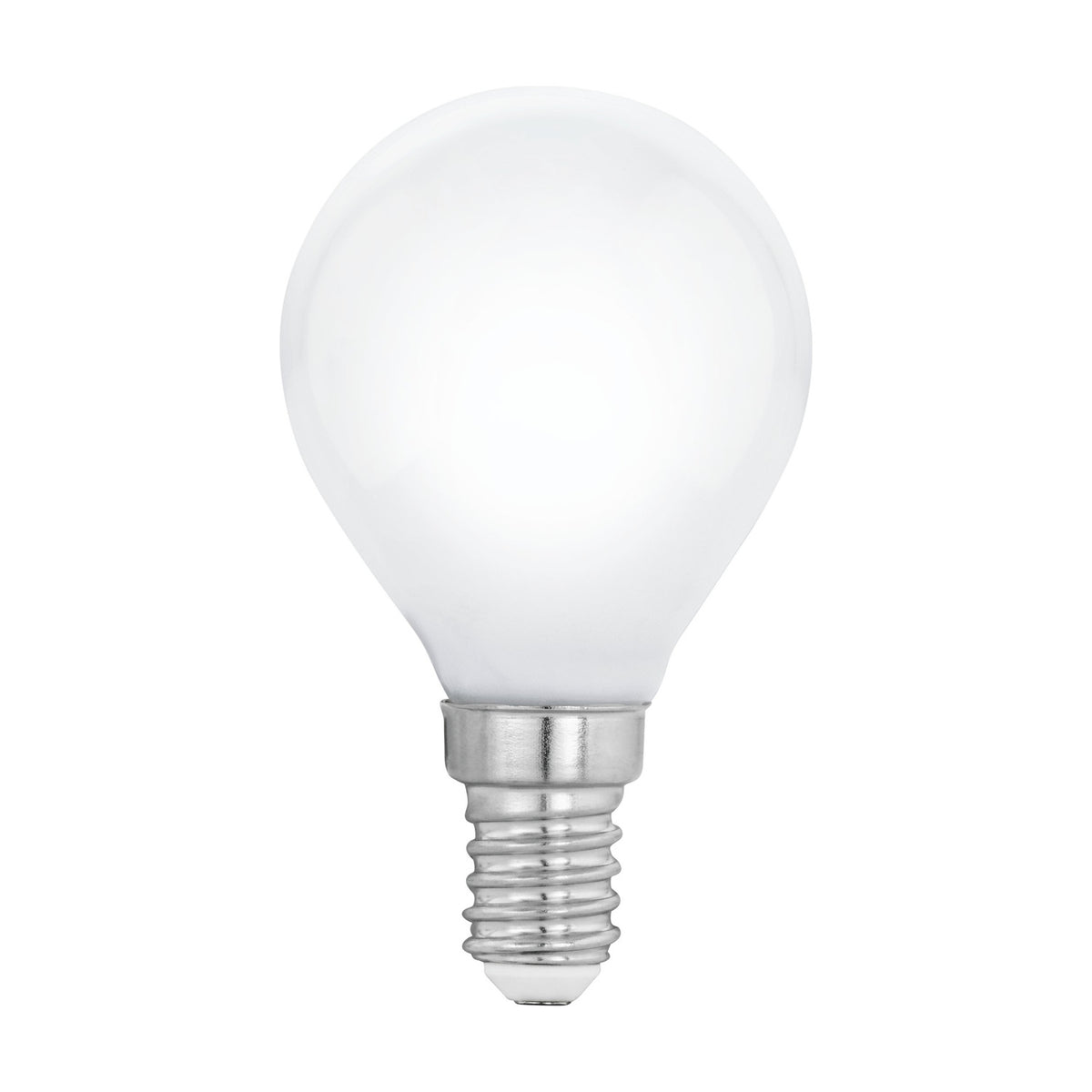 Opal LED golf ball bulb with E14 screw cap, rounded white glass shell, dimmable, 4.5W warm white, shown on a plain white background.