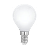 Opal LED golf ball bulb with E14 screw cap, rounded white glass shell, dimmable, 4.5W warm white, shown on a plain white background.