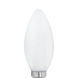 Opal LED candle bulb with E14 screw cap, C35 shape, milky white glass finish, 7W warm white 2700K light, shown on a plain white background.