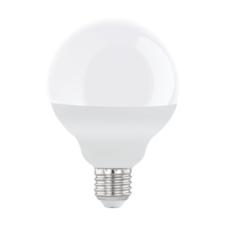 Opal LED Globe Bulb E27 G95 with a smooth white dome and silver screw cap, 8.8W cool white LED, shown on a plain white background.