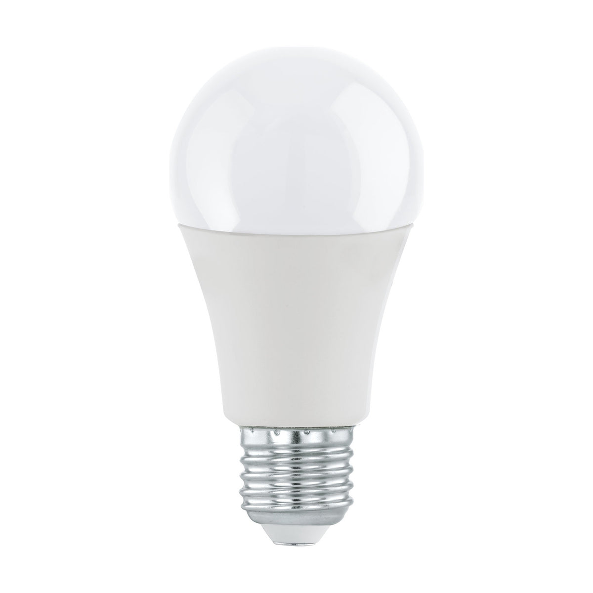 Opal LED GLS bulb with classic rounded shape and E27 screw cap, white plastic finish, shown upright on a plain white background.