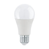 Opal LED GLS bulb with classic rounded shape and E27 screw cap, white plastic finish, shown upright on a plain white background.