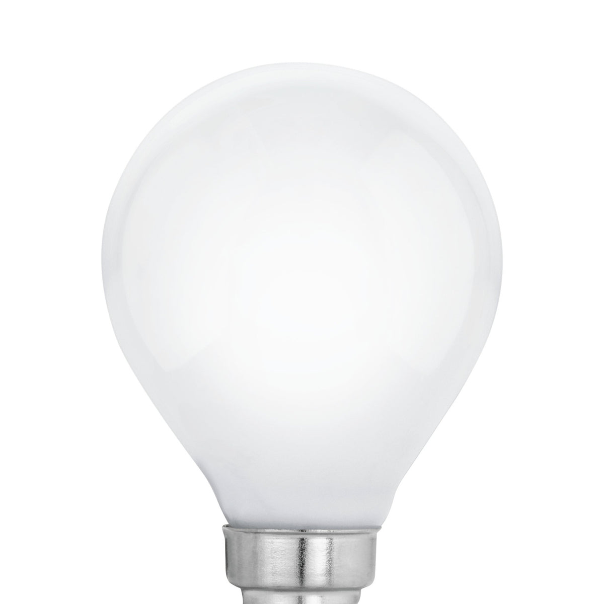 Opal LED golf ball bulb, E14 screw cap, round white glass globe, P45 shape, 7W warm white 2700K, shown on a plain white background.