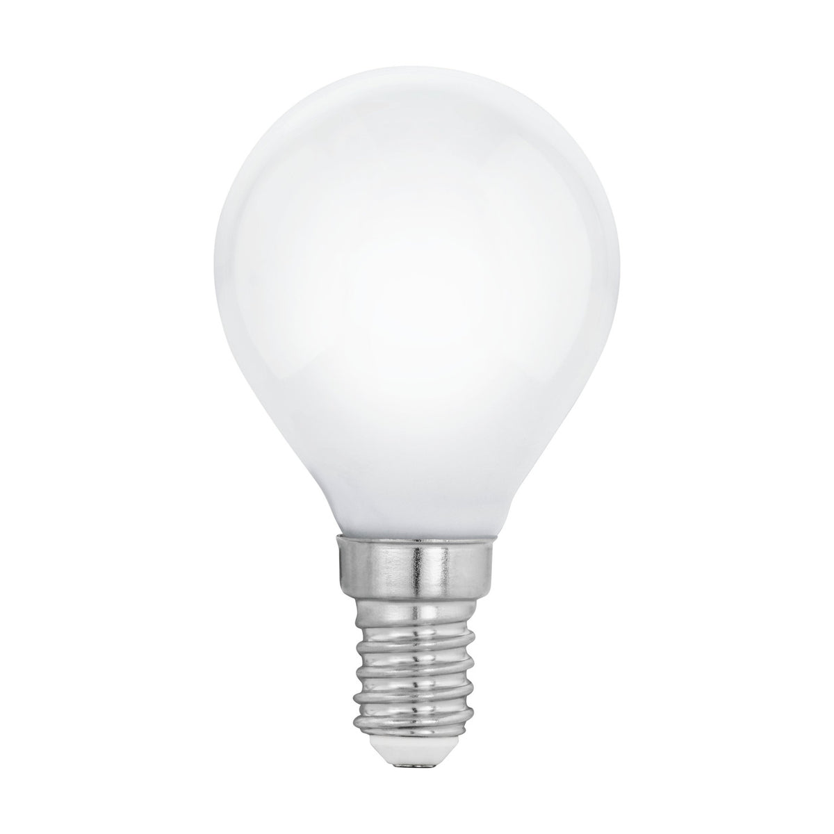 Opal LED golf ball bulb with E14 screw cap, P45 rounded white glass globe, 7W warm white 2700K, shown on a plain white background.