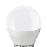 Opal LED golf ball bulb with E27 screw cap, G45 shape, white plastic finish, shown on a plain white background.