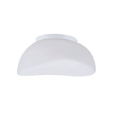 Mantra Opal 3 light flush ceiling light with frosted white glass dome and polished chrome mount, shown on a plain white background.