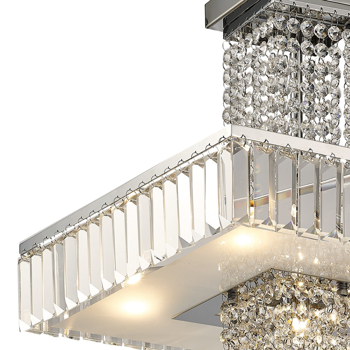 Ophelia 5 Light Crystal Semi-Flush Ceiling Light - Polished Chrome