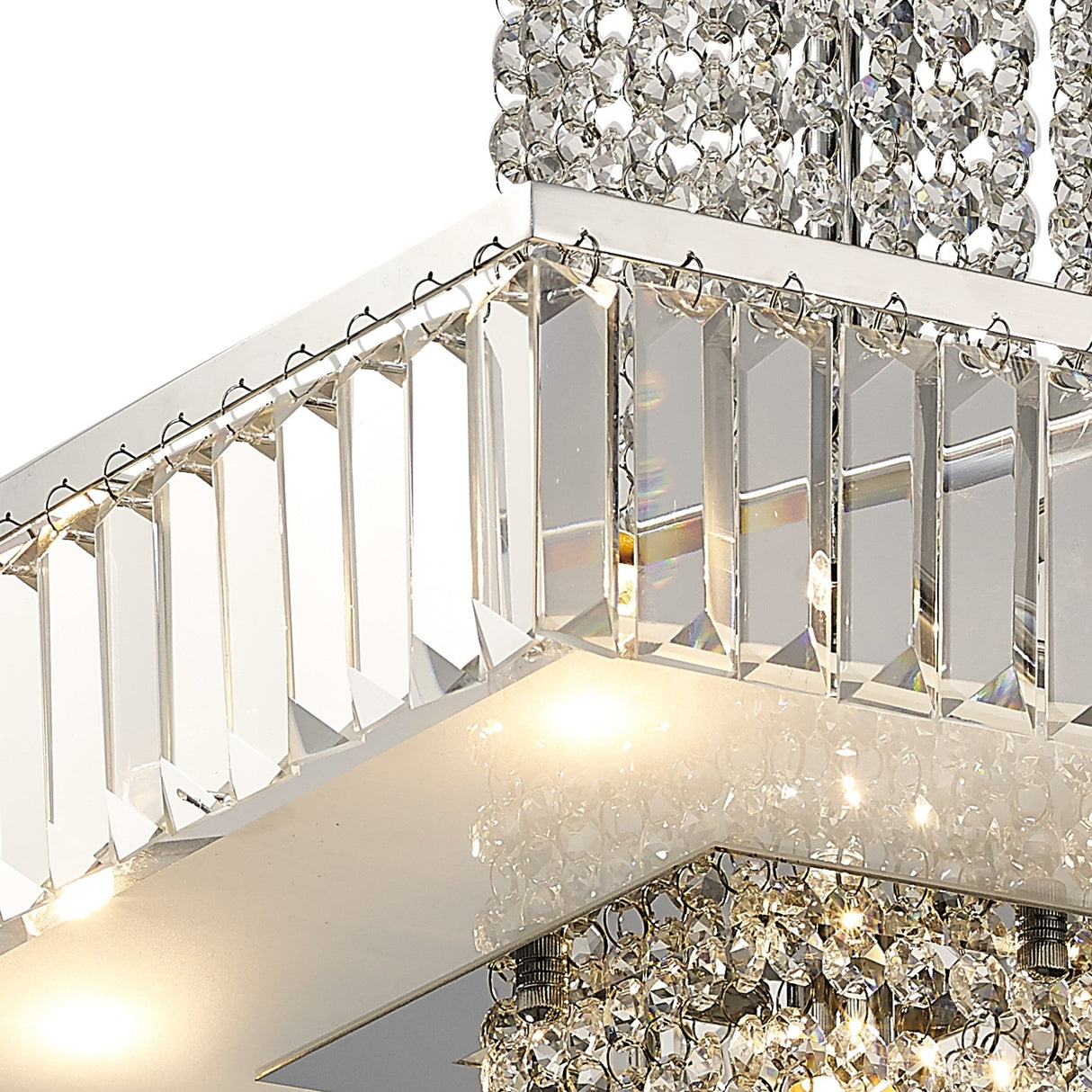 Ophelia 5 Light Crystal Semi-Flush Ceiling Light - Polished Chrome