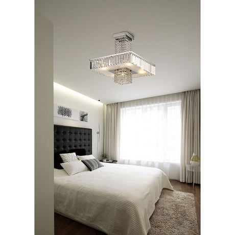 Ophelia 5 Light Crystal Semi-Flush Ceiling Light - Polished Chrome