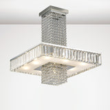 Ophelia 9 Light Crystal Semi-Flush Ceiling Light - Polished Chrome