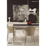 Ora 80cm LED Suspension Light - Gloss White & Chrome