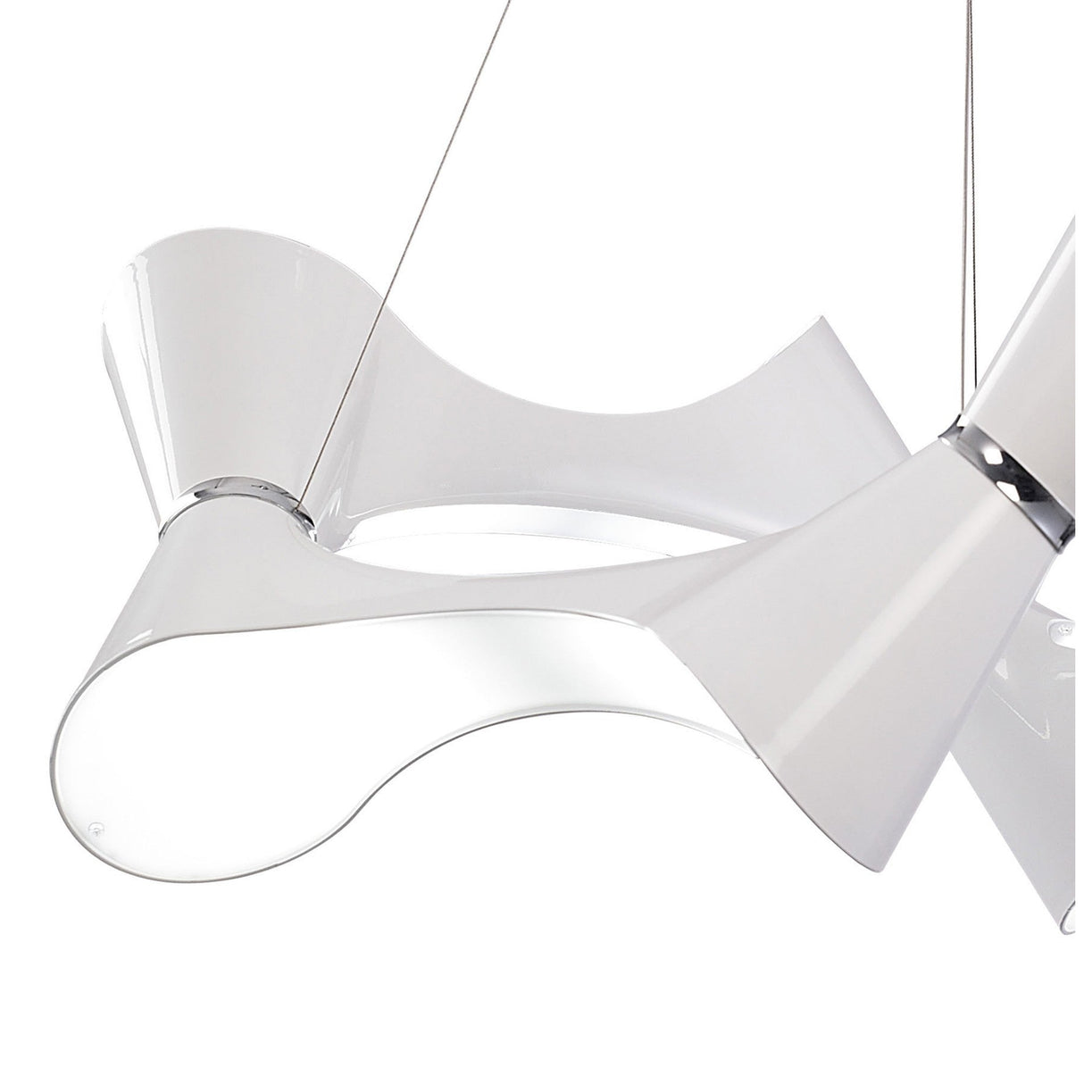 Ora 80cm LED Suspension Light - Gloss White & Chrome