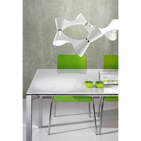 Ora 105cm LED Suspension Light - Gloss White & Chrome