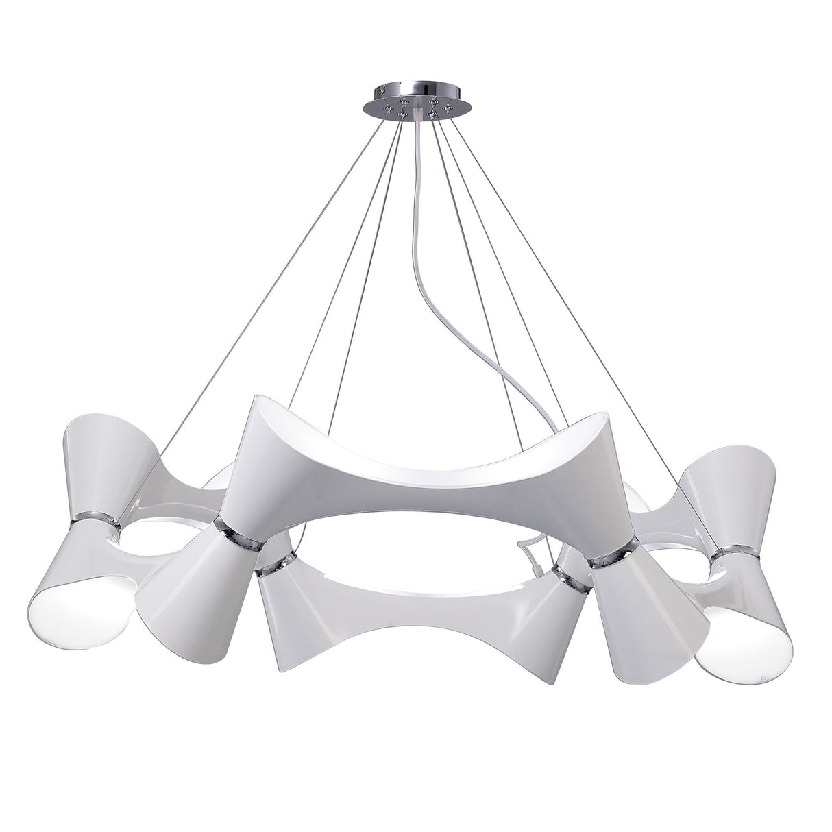 Ora 105cm LED Suspension Light - Gloss White & Chrome