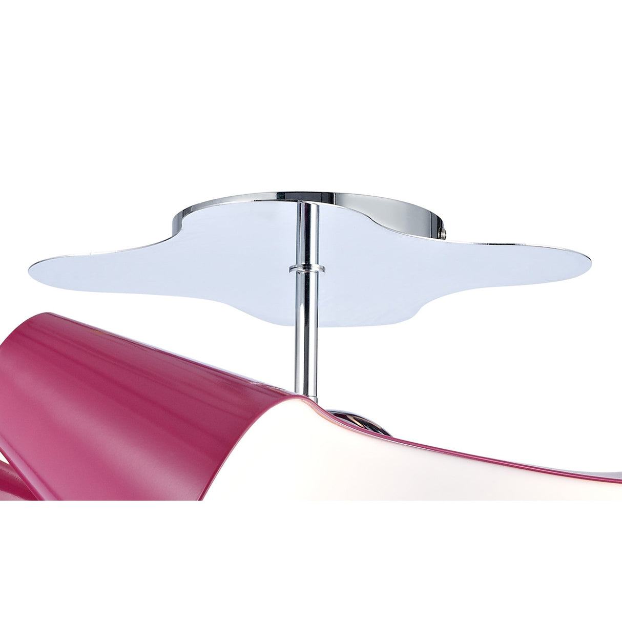 Ora 4 Light Semi-Flush Ceiling Light - Gloss Purple & Chrome