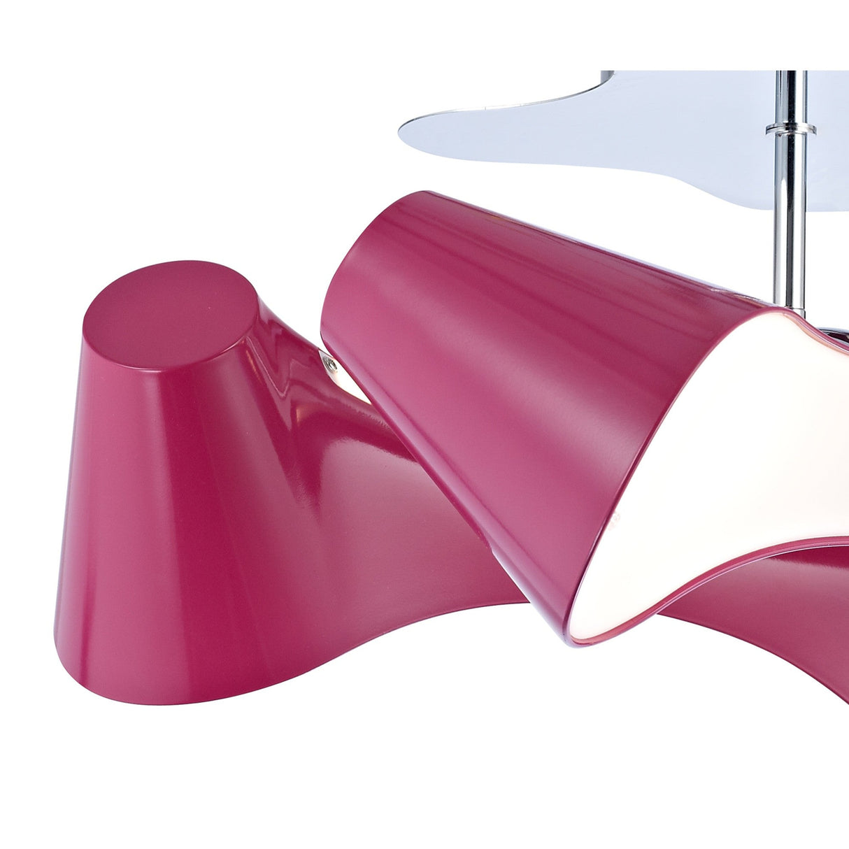 Ora 4 Light Semi-Flush Ceiling Light - Gloss Purple & Chrome