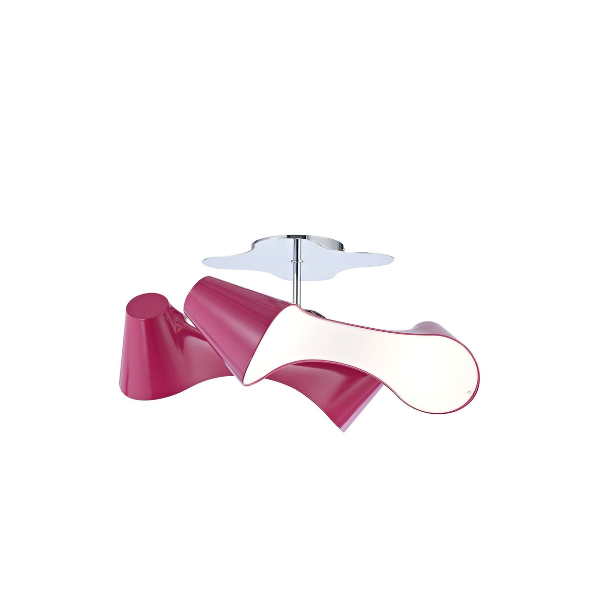 Ora 4 Light Semi-Flush Ceiling Light - Gloss Purple & Chrome