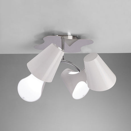 Ora Dimmable LED Semi-Flush Ceiling Light – Gloss White